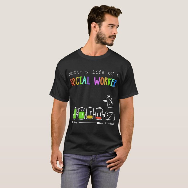 battery life of a social worker chemist T-Shirt (Front Full)