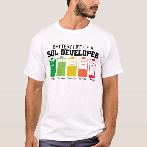Battery Life Of A SQL Developer T_Shirt