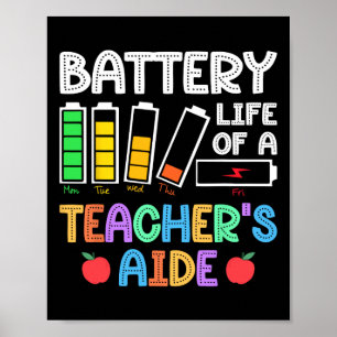 Battery Life Of A Teacher Aide Istant Para Back To Poster