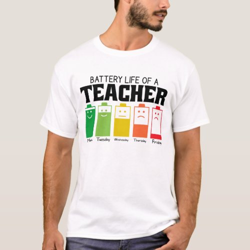 Battery life of a Teacher T_Shirt