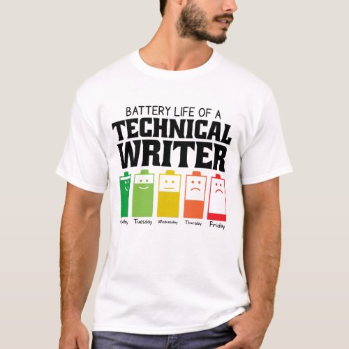 Battery Life Of A Technical Writer T_Shirt