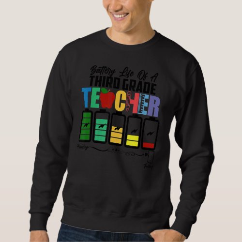 Battery Life Of A Third Grade Teacher Back To Scho Sweatshirt