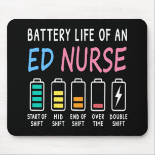 Battery life of an ED nurse levels humor Mouse Pad