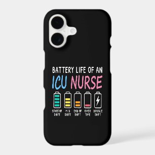 Battery life of an ICU nurse humor chart iPhone 17 Case