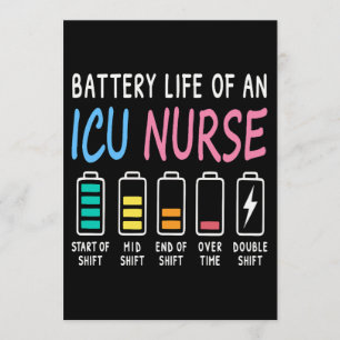 Battery life of an ICU nurse humor chart Invitation