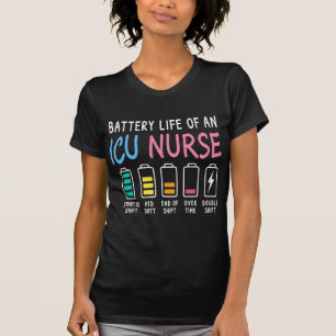 Battery life of an ICU nurse humor chart T-Shirt