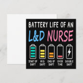 Battery life of an L&D nurse humor chart (Front/Back)