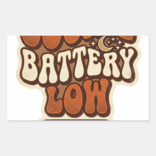 Battery Low Retro Sticker Funny Aesthetic Vintag
