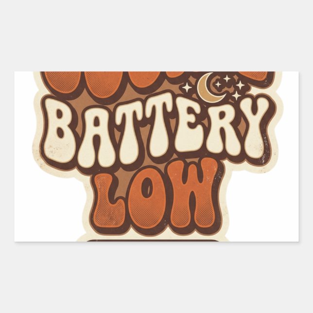 Battery Low Retro Sticker | Funny Aesthetic Vintag (Front)