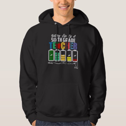 Battery Of Life A 6th Sixth Grade Teacher Back To  Hoodie