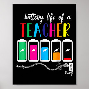 Battery Of Life A Teacher Thanksgiving Christmas Poster