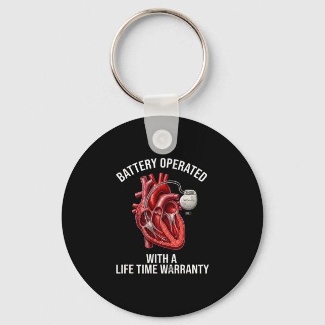Battery operated with a life time warranty  keychain (Front)