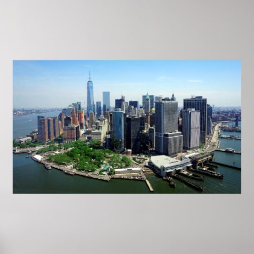 BATTERY PARK and SOUTH MANHATTAN SKYLINE Poster