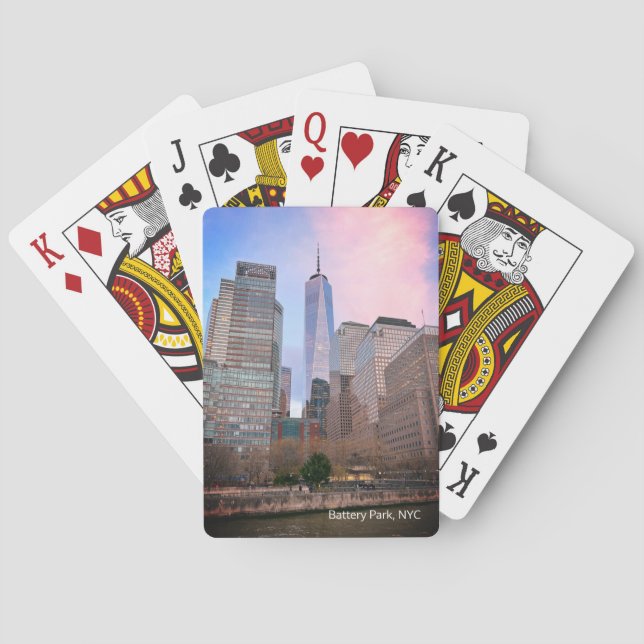Battery Park from Staten Island Ferry NYC Postcard Poker Cards (Back)
