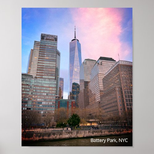 Battery Park from Staten Island Ferry NYC Poster
