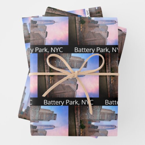 Battery Park from Staten Island Ferry NYC Wrapping Paper Sheets