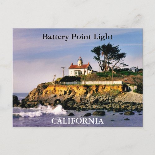 Battery Point Light California Postcard