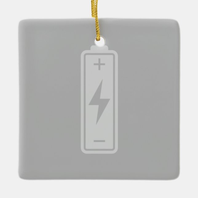 Battery Power Icon CUSTOM COLOR Technology Art Ceramic Ornament (Front)