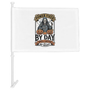 Battery Repair Witch Funny Halloween Technician Sh Car Flag
