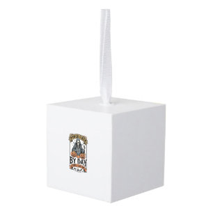 Battery Repair Witch Funny Halloween Technician Sh Cube Ornament
