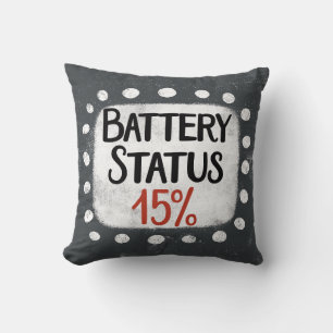 Battery Status 15 Percent Throw Pillow