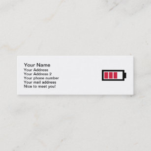 Battery symbol mini business card