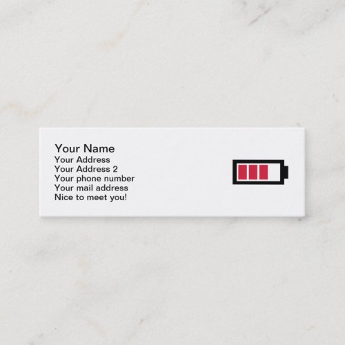 Battery symbol mini business card