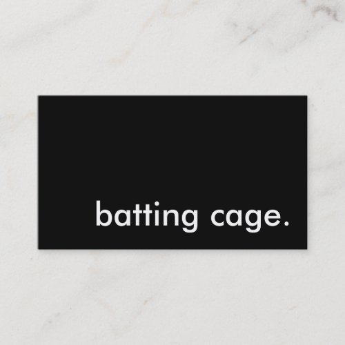 batting cage business card