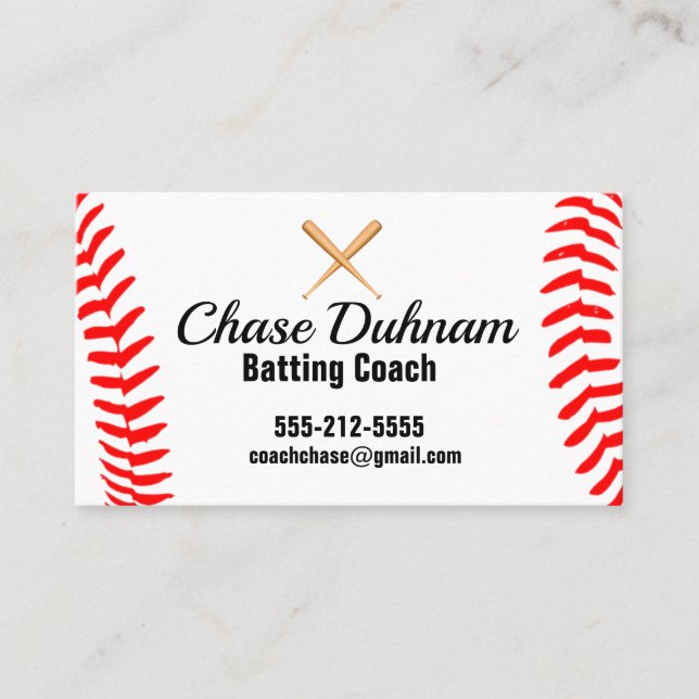 Batting Coach Business Card (Front)