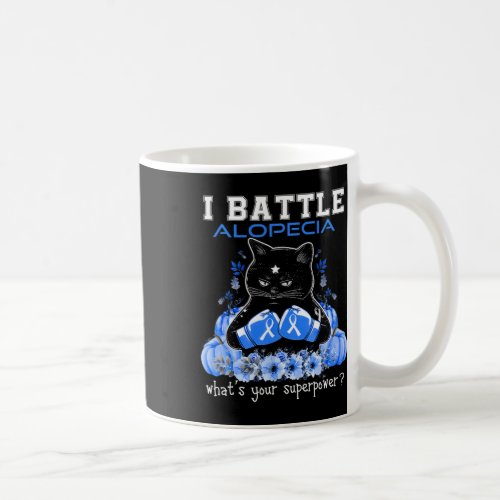 Battle Alopecia Awareness Fun Cat  Coffee Mug