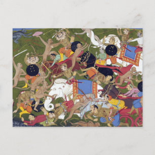 Battle at Lanka Ramayana Udaipur India Sahibdin  Postcard