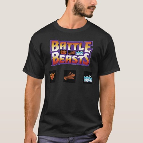 Battle Beasts Logo And Rub Signs   T_Shirt