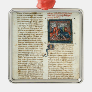 Battle between knights, from 'Roman d'Artus' Metal Ornament