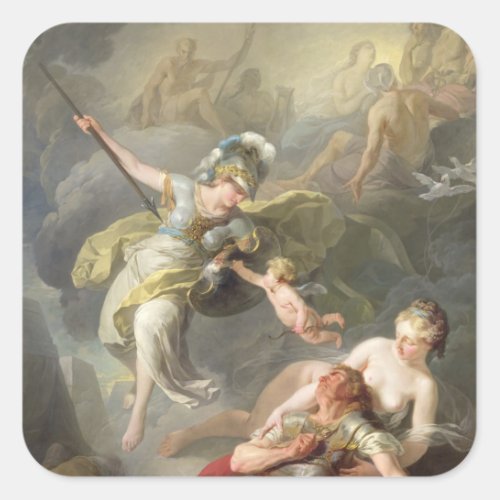 Battle Between Minerva and Mars 1771 Square Sticker