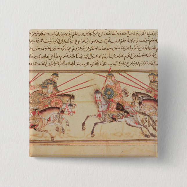 Battle between Mongol tribes, 13th century Button (Front)