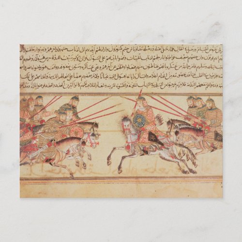 Battle between Mongol tribes 13th century Postcard