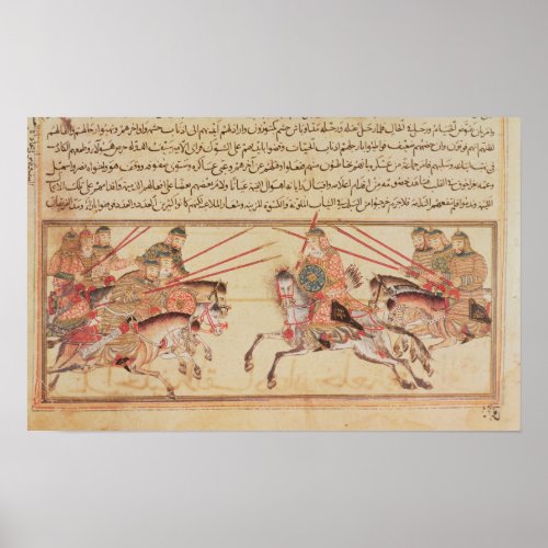 Battle between Mongol tribes 13th century Poster