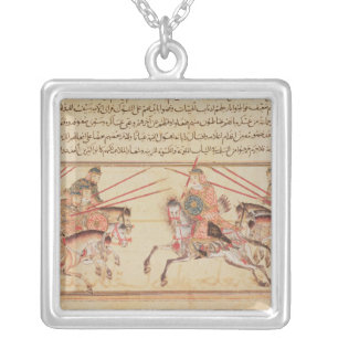 Battle between Mongol tribes, 13th century Silver Plated Necklace