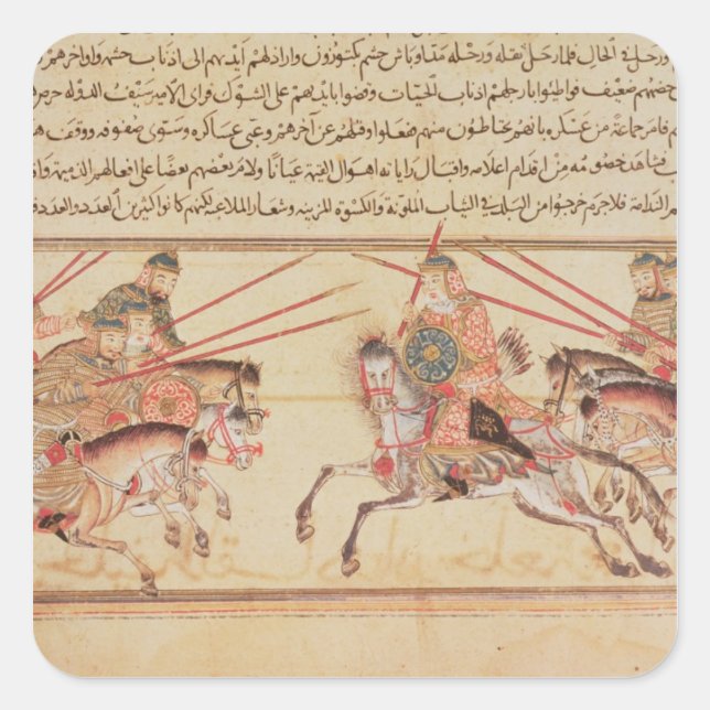 Battle between Mongol tribes, 13th century Square Sticker (Front)