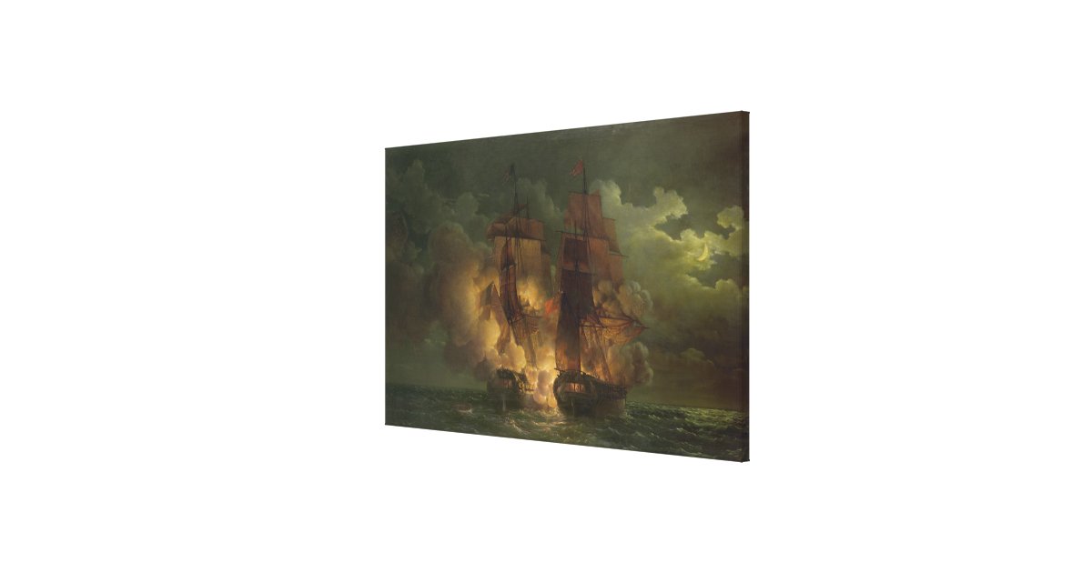 Battle Between the French Frigate 'Arethuse' Canvas Print Zazzle