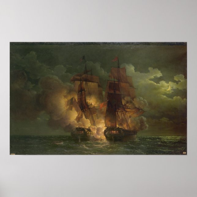 Battle Between the French Frigate 'Arethuse' Poster (Front)
