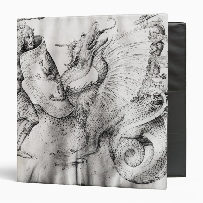 Battle between warriors and a dragon, c.1450 vinyl binders