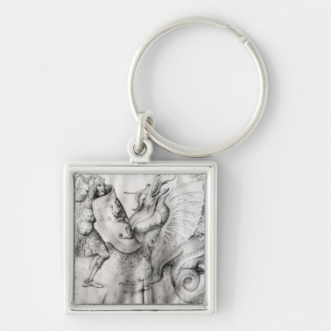 Battle between warriors and a dragon, c.1450 keychain (Front)