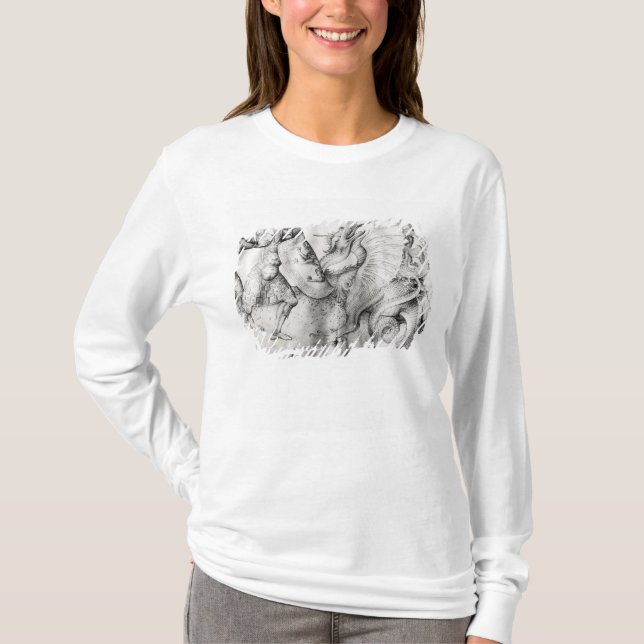 Battle between warriors and a dragon, c.1450 T-Shirt (Front)
