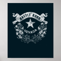 Battle Born - Nevada, Las Vegas. Flag Logo Vintage