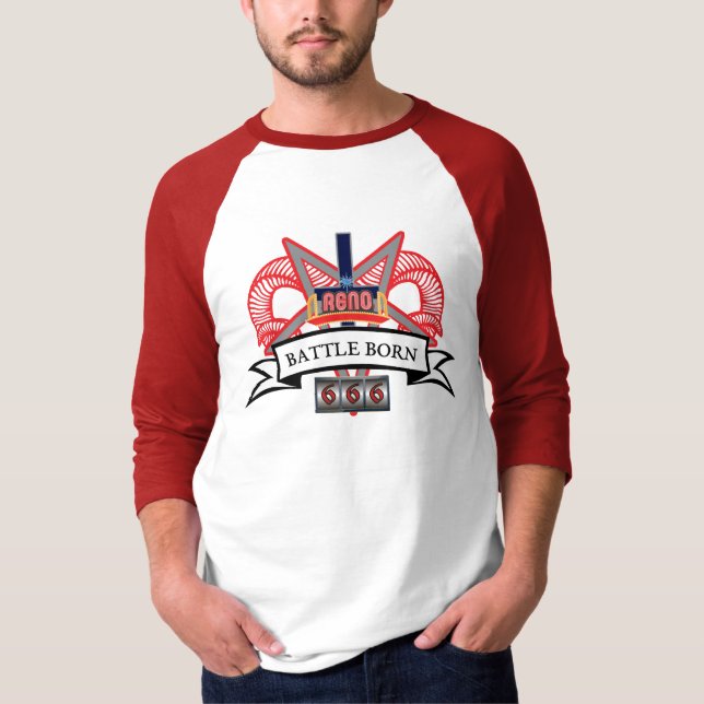 Battle Born Satanists - Northern Nevada - Baseball T-Shirt (Front)