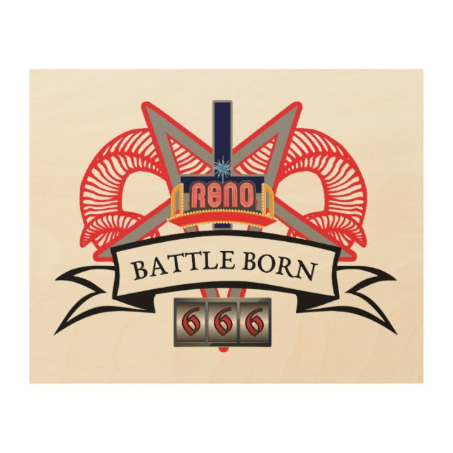 Battle Born Satanists - Northern Nevada - Wood Art (Front)