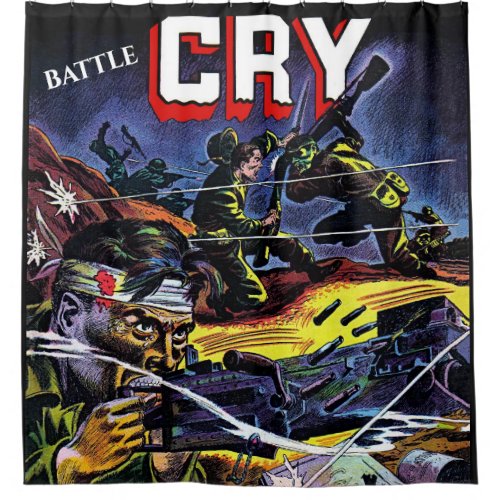 Battle Cry 07 War Vintage Comics Shower Curtain
