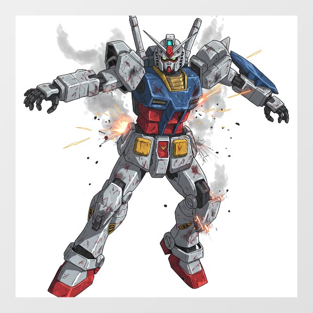 Battle Damaged Gundam Window Cling (Sheet)