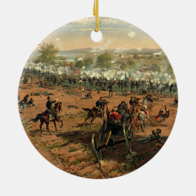 Battle Gettysburg Hancock at Gettysbug Thulstrup Ceramic Ornament (Back)
